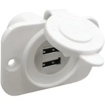 Osculati - Double USB socket  white rear nut + panel - 14.516.11 product image