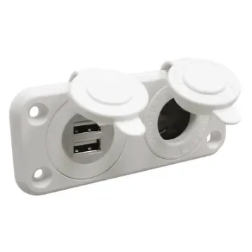 Osculati - Lighter plug + double USB socket white - 14.516.12 product image