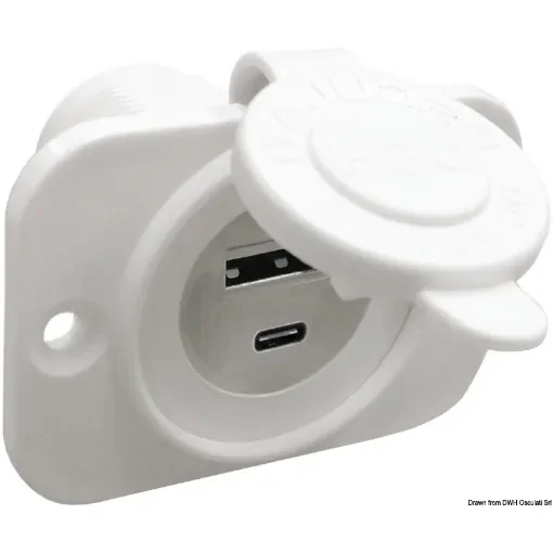 Osculati - A-Type USB plug + C-Type white - 14.516.15 product image