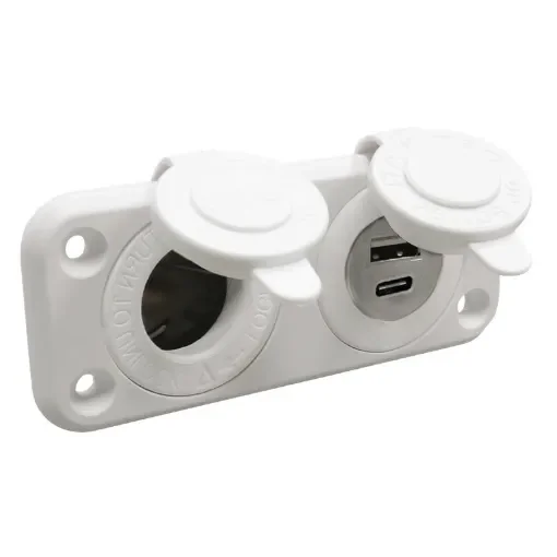 Osculati - Lighter socket + USB-A + USB-C white - 14.516.16 product image