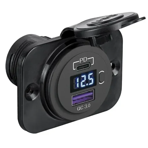 Osculati - Digital voltmeter + dual USB plug Type A+C - 14.516.30 product image