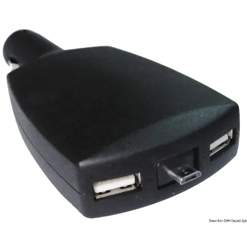 Osculati - Double USB adapter + retractable micro USB - 14.517.11 product image