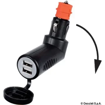 Osculati - Double articulated plug w. USB connection - 14.517.14 product image