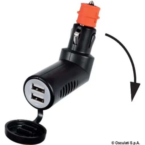 Osculati - Double articulated plug w. USB connection - 14.517.14 product image