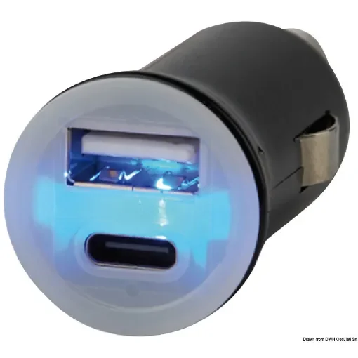 Osculati - Double USB plug Type A+C 12/24V 2.4A - 14.517.19 product image