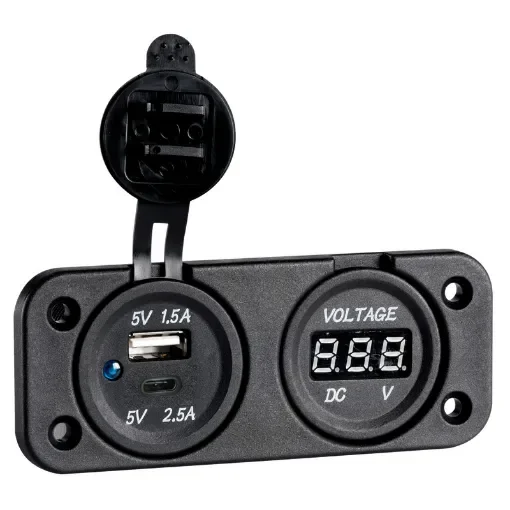 Osculati - Digital recess voltmeter + double USB A-C - 14.517.52 product image