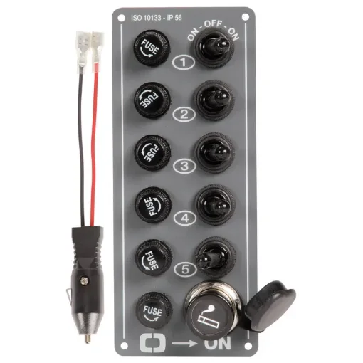 Osculati - Electric control panel 5 switches + lighter plug - 14.703.00 product image