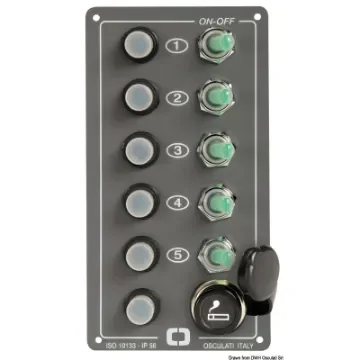 Osculati - Elite control panel 5 switches + lighter plug - 14.705.00 product image