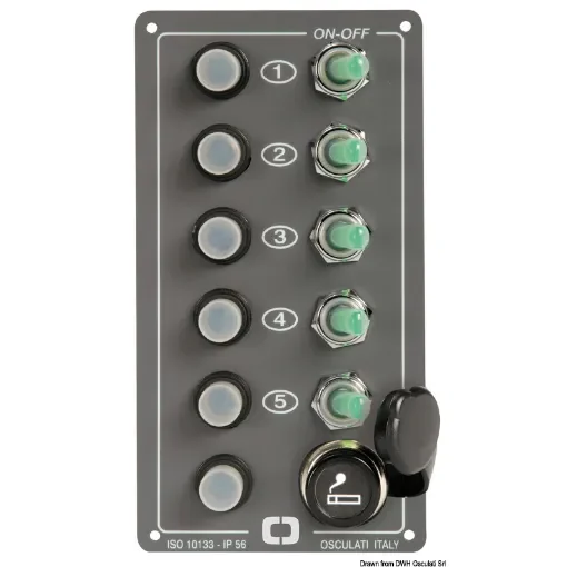 Osculati - Elite control panel 5 switches + lighter plug - 14.705.00 product image