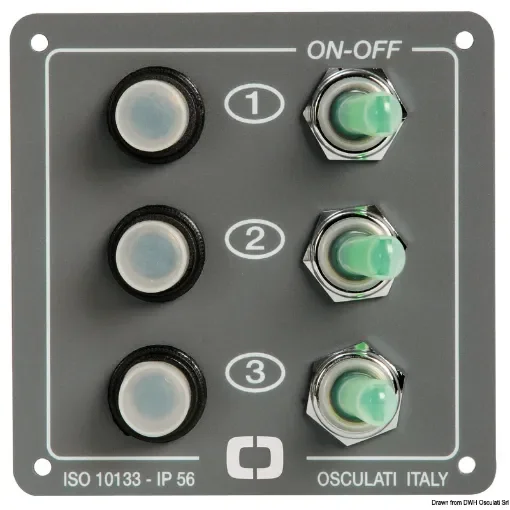 Osculati - Control panel w. 3 resettable switches - 14.800.00 product image