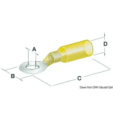 Osculati - Pre-insulatd watertight eye 5.3 mm yellow - 14.800.03 product image