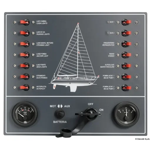 Osculati - Control panel thermo-magnetic switches sailboat - 14.809.01 product image