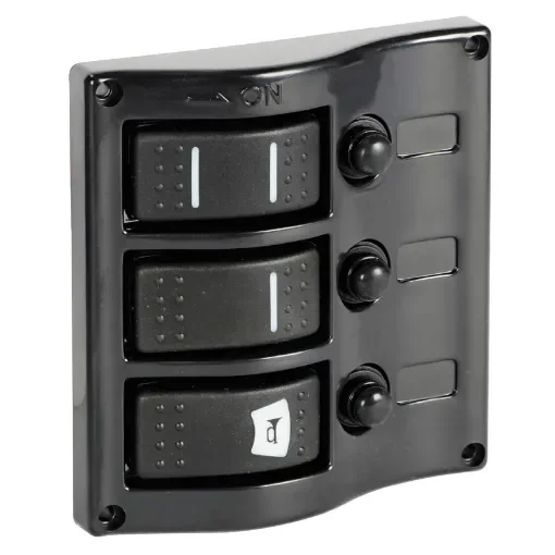 Electric control panel with flush rocker switches product image