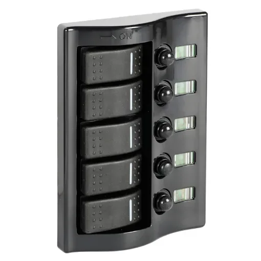 Osculati - Control panel 5 flush rocker switches pol.graphite - 14.843.05 product image