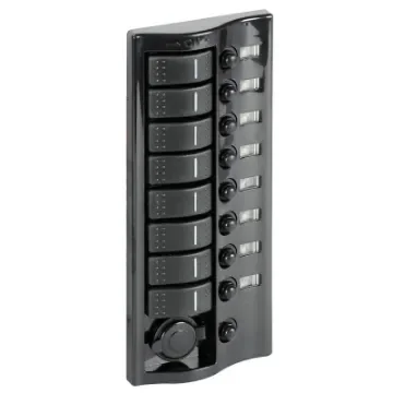 Osculati - Control panel 9 flush rocker switches pol.graphite - 14.843.09 product image