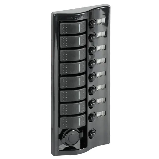 Osculati - Control panel 9 flush rocker switches pol.graphite - 14.843.09 product image