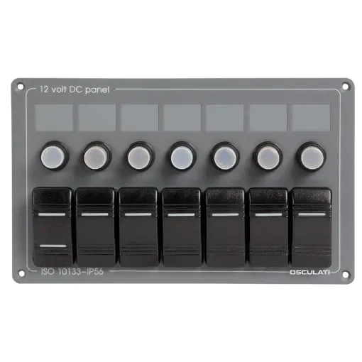 Osculati - Horizontal electric panel w/7 switches - 14.855.07 product image
