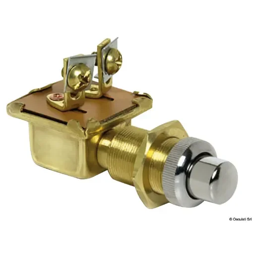 Osculati - Watertight push button chromed brass 15 x 25 mm - 14.918.04 product image
