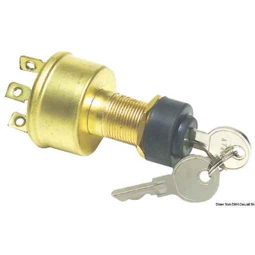 Osculati - Watertight ignition key 4 positions brass - 14.918.32 product image
