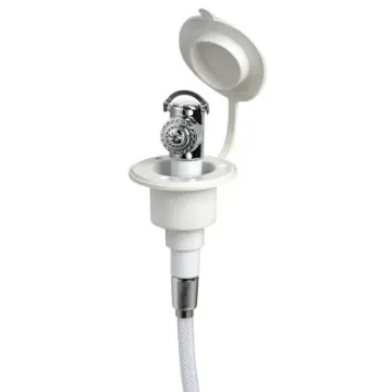 Osculati - Push-button shower white finish PVC hose 2.5 m Flat mounting - 15.242.00 product image