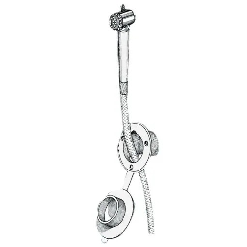 Osculati - Push button shower white finish PVC hose 2.5 m Wall mounting - 15.245.00 product image