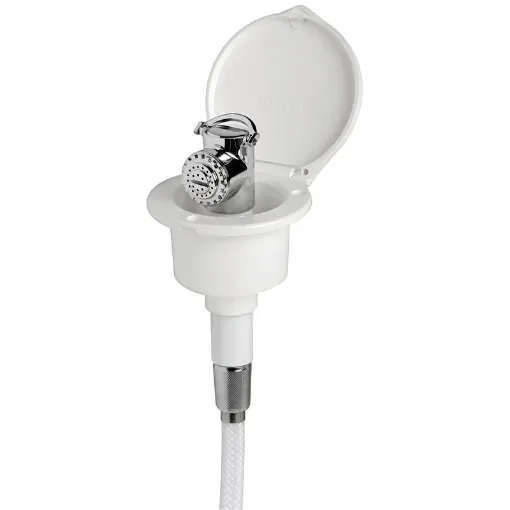 Osculati - Elegant shower box white finish PVC hose 2.5 m Flat mounting - 15.246.00 product image