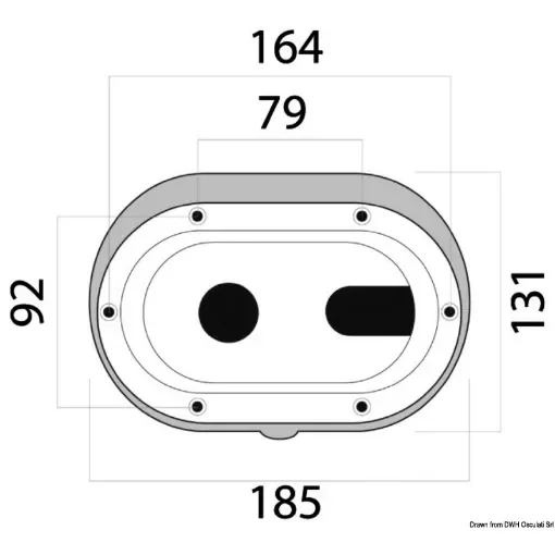 Osculati - Oval shower enclosure + door cross outlet 185x131 - 15.900.02 product image