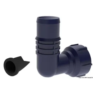 Osculati - 90&amp;#176; hose connector 1&amp;quot; - 1&amp;quot;1/8  w/non return valve - 16.491.94 product image