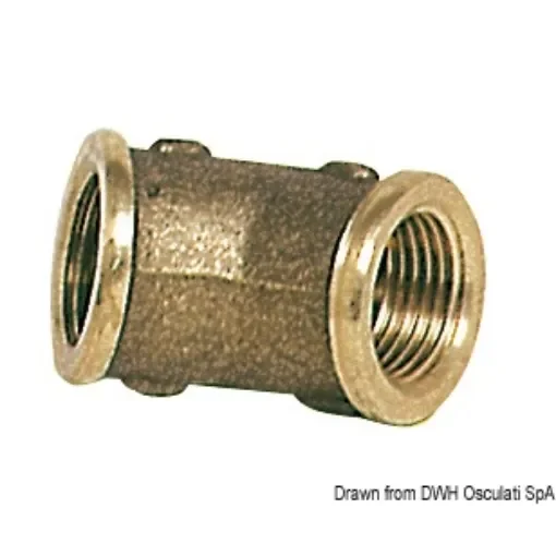 Osculati - Brass 45&amp;#176; elbow 1&amp;quot; female/female - 17.120.03 product image