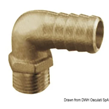 Brass hose connector, 90° male version product image