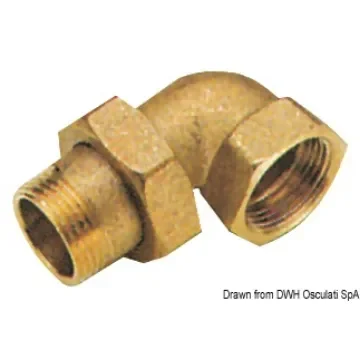 3 piece connector 90° male/female fitted with sphero-conical seal and o-ring product image