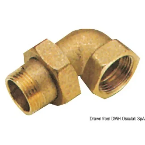 3 piece connector 90° male/female fitted with sphero-conical seal and o-ring product image