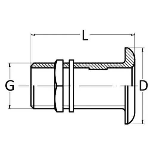 All-thread skin fitting, rounded head product image