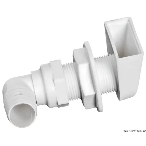 Osculati - White plastic scupper 90&amp;#176; 1&amp;quot; x 25 mm - 17.354.80 product image