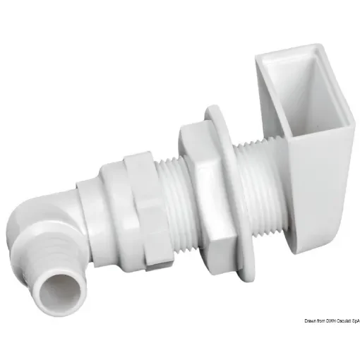 Osculati - White plastic scupper 90&amp;#176; 1&amp;quot; x 19 mm - 17.354.81 product image