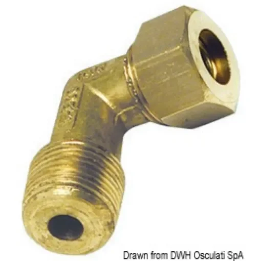 Osculati - Brass comprssion joint 90&amp;#176; male 10 mm x 1/4&amp;quot; - 17.409.02 product image