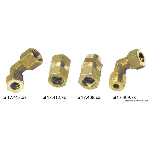 Osculati - Pipe joint 90&amp;#176; male 12x1/2&amp;quot; - 17.409.06 product image