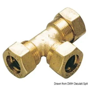 Osculati - Brass comprssion T-joint 10 mm - 17.410.02 product image