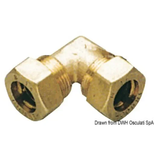 Osculati - Brass comprssion 90&amp;#176; joint 10 mm - 17.410.20 product image