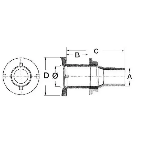 Osculati - Flush skin fitting AISI 316 1/2&amp;quot; x 19 mm - 17.524.01 product image