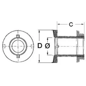 Osculati - Flush skin fitting AISI 316 mirror polished 3/8&amp;quot; - 17.525.00 product image