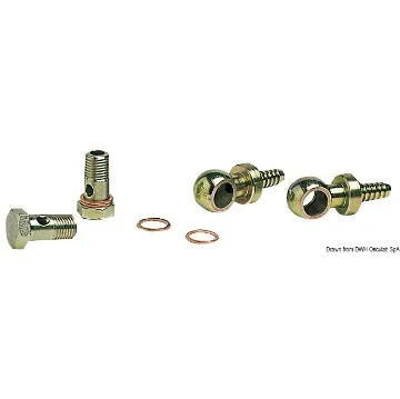 Kit fitted with 2 swivelling brass joints + 2 hose adaptors + 4 cooper gaskets product image