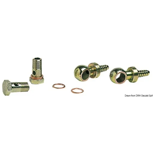 Kit fitted with 2 swivelling brass joints + 2 hose adaptors + 4 cooper gaskets product image