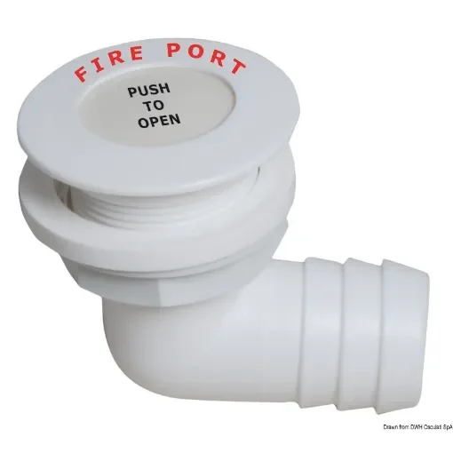 Osculati - Fire Port 90&amp;#176; w/hose ad.38mm - 17.681.01 product image