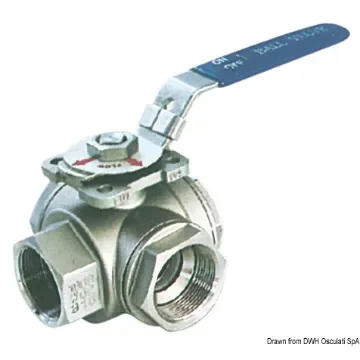 Osculati - 3-way ball valve AISI 316 1&amp;quot;1/4 - 17.722.05 product image