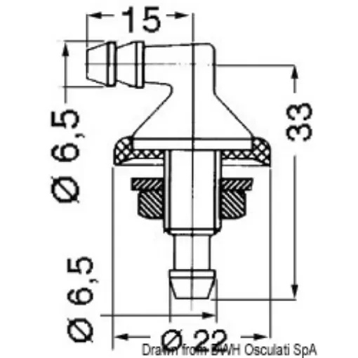 Osculati - Bulkhead-pass f. windshieldwiper - 19.108.02 product image
