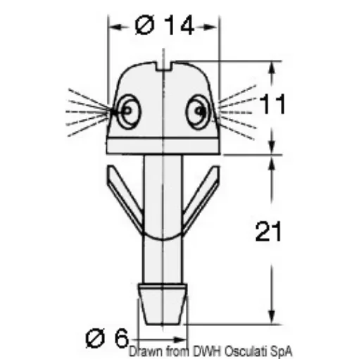 Osculati - Spray nozzle f. windshieldwiper - 19.108.04 product image