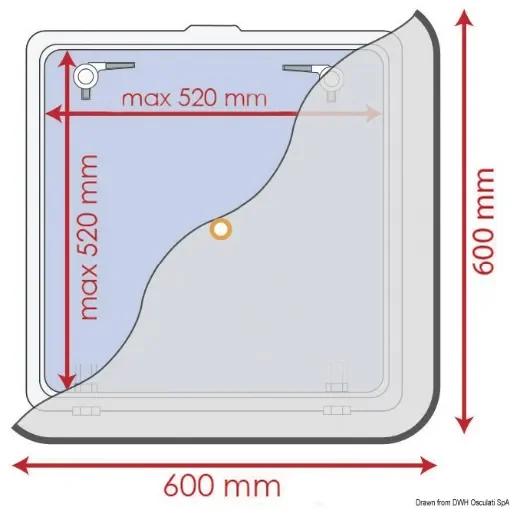 Osculati - Blind with flyscreen 600 x 600 mm - 19.356.02 product image