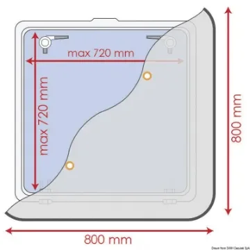 Osculati - Blind with flyscreen 800 x 800 mm - 19.356.03 product image