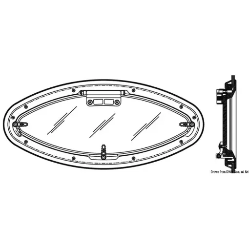 Osculati - BOMAR Flagship elliptical hatch 209 x 468 mm - 19.511.22 product image